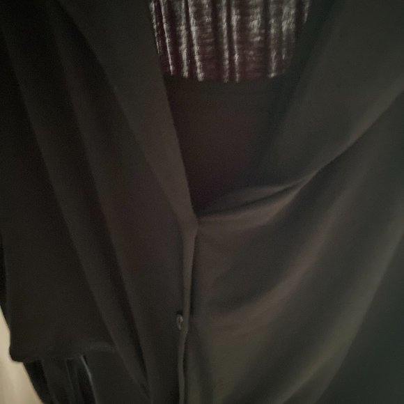 Calvin Klein Black Dress with Button and Tie-front - Picture 3 of 7